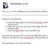 Database error
